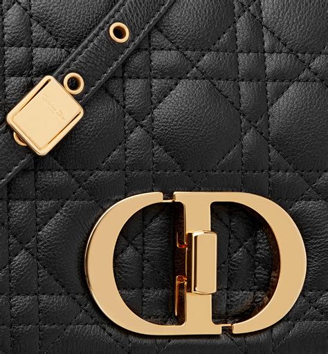 Medium Dior Caro Bag Black Cannage Supple Calfskin and .